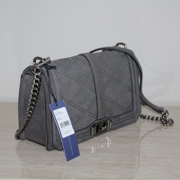 Rebecca Minkoff Handbags - Rebecca Minkoff Grey Love Crossbody Bag
